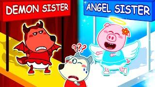 Angel Vs Demon Sister?  Compilation Of Good Behavior for Kids  Wolfoo Kids Cartoon