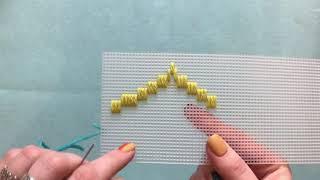 Учимся вышивать Bargello. Урок 5. Меняем цвета нитки.