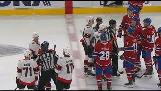 Montreal Canadiens Go After Ridly Greig Following His Hit On Kirby Dach