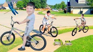 BIKE RIDING ADVENTURE with CALEB and MOM! Bikes, Kids Bug Hunt & Surprise Toys Opening