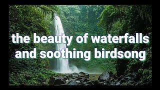 soothing waterfall sounds and birdsong, for sleep and relax, bedtime relaxation