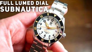 LA TOURAINE Subnautica Dive Watch Review - White Lumed Dial :D