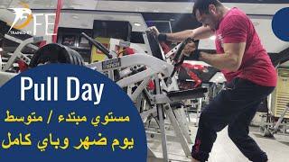 تمرين سحب  ضهر وباي  مستوي مبتدء و متوسط   Pull Day