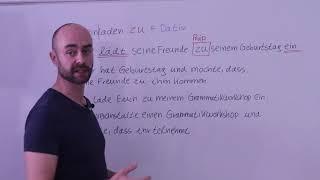 Verben mit Präpositionen: einladen zu + Dat  B1 / B2 / C1 / C2 / telc / Goethe / Test DaF