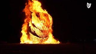 Northern Ireland's tallest bonfire at Craigyhill collapses