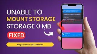 How to fix Unable to mount Storage twrp | Internal Storage 0 MB twrp