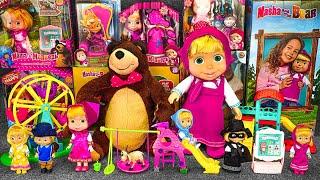 97 Minutes Satisfying with Unboxing Cute Masha and The Bear Amusement Park Toys Collection ASMR