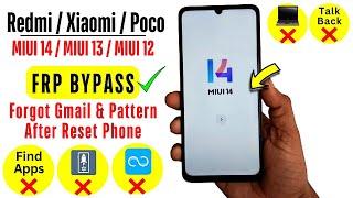 Redmi/Xiaomi/Poco (MIUI 14,13,12) Frp Bypass Without Second Space | All Redmi Google Account Bypass