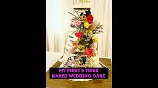 Simple wedding cake but classy!  My first time making tier wedding cake. #cake #youtubeshorts