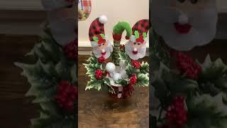 Easy Christmas floral using #dollartree items! #christmasdecor #christmasdiy #santa