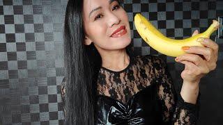 ASMR BANANA Eating Tapping Peeling Intense Mouth Sound #banana #eatingbanana #lennieasmr