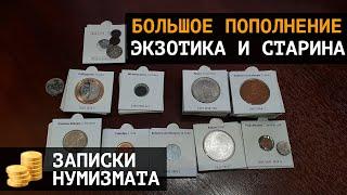 Большое пополнение коллекции монет: экзотические монеты и старинные монеты