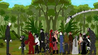 SLENDERMAN vs Long Horse, Jason, Predator, Venom, Jeff, Freddy, Michael, Deadpool, Tyrant, +More