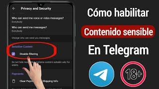 Cómo habilitar contenido sensible en Telegram (Android e iOS) 2024 | Habilitar contenido sensible