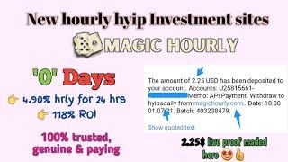 Best hourly HYIP site 2021: #magichourly.com | 0 day | 4.90% hrly (118% roi) | Min: 2$ | #hyipsdaily