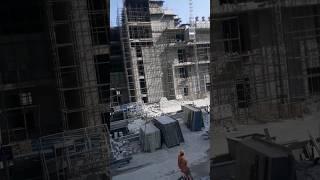 See how building work is done in India?