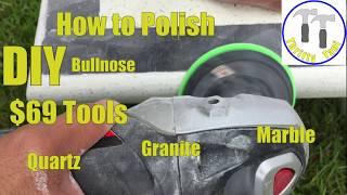 $69 DIY How to Polish a Quartz, Granite or Marble Countertop Bullnose or Square Edge profile.