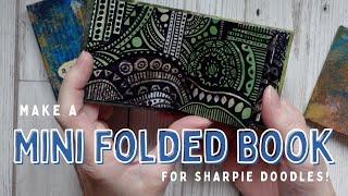Easy to Make Mini Folded Book for Sharpie Doodles | using scrap paper | ideas and inspiration