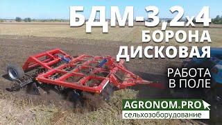 Борона дисковая прицепная БДМ 3,2х4 Артайус в работе