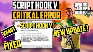 How to Fix Script hook V Critical Error GTA 5 |  Script hook V New Update V3407