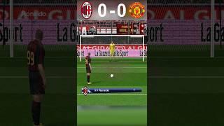 Ac Milan vs Manchester United penalties #shorts #football #pes #efootball PES 6