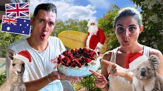 British Couple React to Aussie Christmas & Eat Pavlova! 