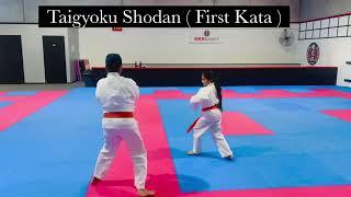 Practicing Taigyoku Shodan ( First Kata ) with my sister Seerat  | @gurvijayplayz