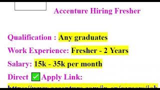 Accenture Hiring Fresher-experience(2022-24)