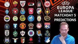 My Europa League Matchday 5 Predictions