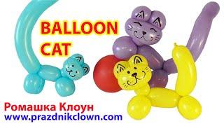 КОТ котик из одного шарика ШДМ One Balloon Animal Cat DIY TUTORIAL como hacer un gatito con globos