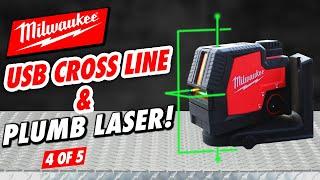 MILWAUKEE CROSS LINE & PLUMB POINTS LASER // USB REDLITHIUM  // AMAZING FEATURES!!