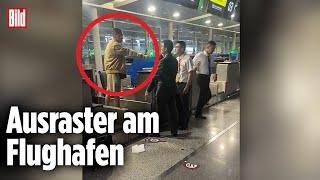 CHINA: Aggro-Passagier verwüstet Check-in-Schalter