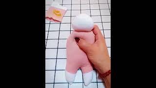 Cut out a hat doll with new socks