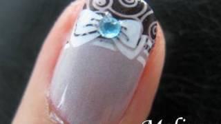 Konad French Tip Stamping Nail Art - Princess Bow Nails Pretty Manicure Design for Short nails