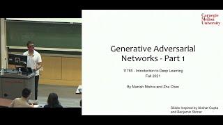 Lecture 23: Generative Adversarial Networks Part 1