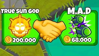 This True Sun God Combination DOMINATES Late Game! (Bloons TD Battles 2)