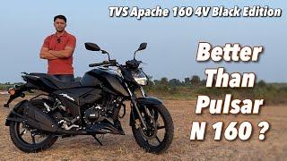 2024 TVS Apache RTR 160 4V Black Edition Review - Better Than Bajaj Pulsar N160 ?