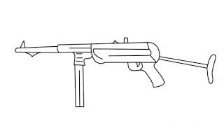 How to draw mp40 step by step for beginners