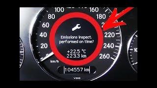 Solution error Emissions inspect. Performed on time? on Mercedes W211, W219 CLS / Main inspection