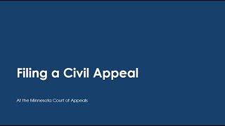 Filing a Civil Appeal at the Minnesota Court of Appeals