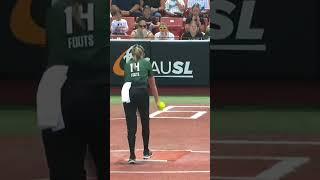 Montana Fouts records the first strikeout in AUSL history!! #softball