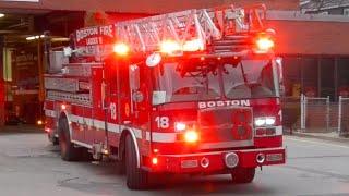 Boston Fire Department Ladder 18 Responding