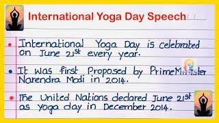 International Yoga Day 2025 || Speech On International Yoga Day || Importance of Yoga Day