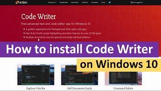 How to Install Code Writer on Windows 10