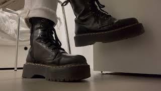 Dr Martens Jadon boots under my desk (Candid style)