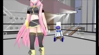 [MMD] Mixed fight : Luka beats Kaito