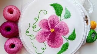 Вышивка гладью для начинающих. Первые шаги. Урок 4. Stitch embroidery for beginners. Lesson 4.