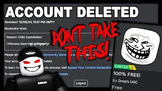 The "Free" UGC Limited troll that deletes your roblox account... (MUCH WORSE Than Crosswoods?)