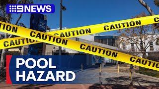 Nine people hospitalised after chemical incident at public pool | 9 News Australia