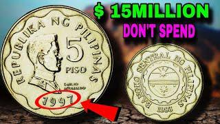 5 piso of pilipinas from 1997 most valuable Old Coins FOR Numismatics worth Million of Rare coins